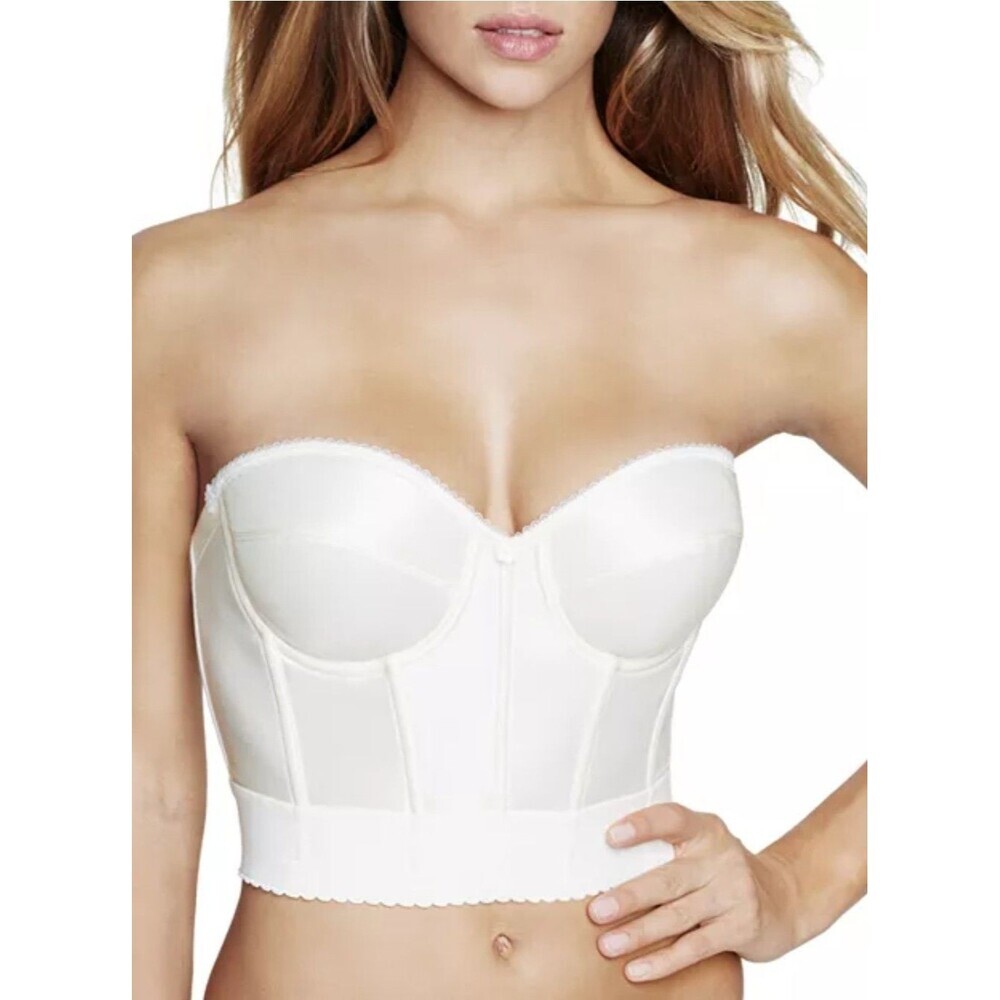 Dominique 42D Ivory Longline Strapless Bustier Bra Corset Bridal Underwire